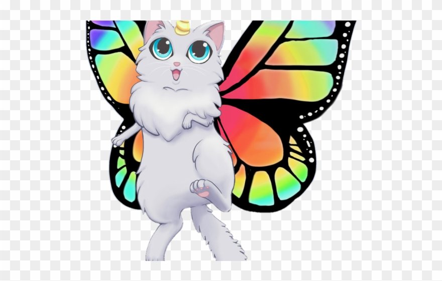Бабочка единорожно радужная кошка