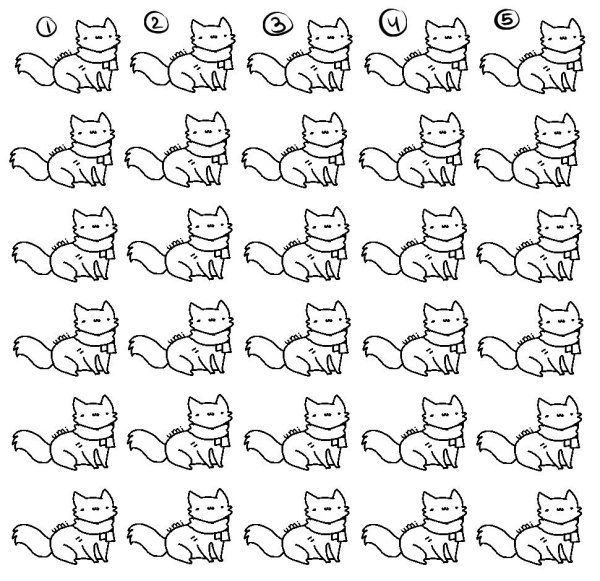 Раскраска котики маленькие много