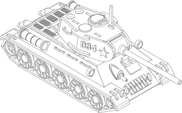 Танк т-34-85 раскраска
