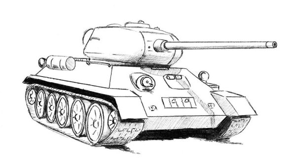 Нарисовать танк т-34