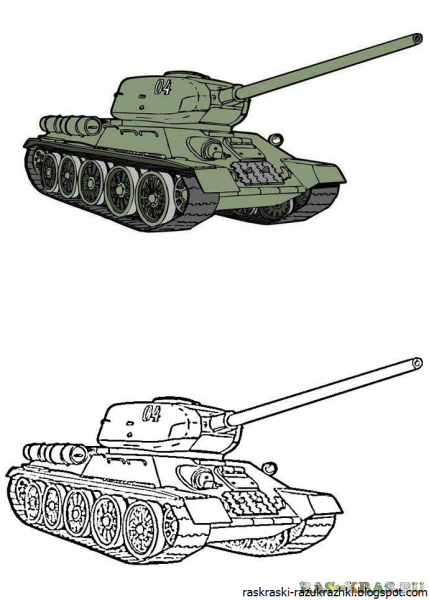 Раскраска танк т 34