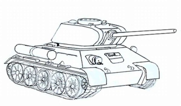 Танк т-34 рисунок раскраска