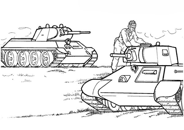 Советский танк т 34 раскраска