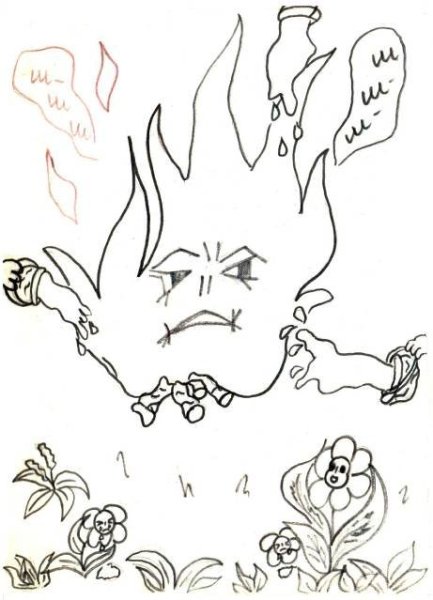 Раскраска огонь зло