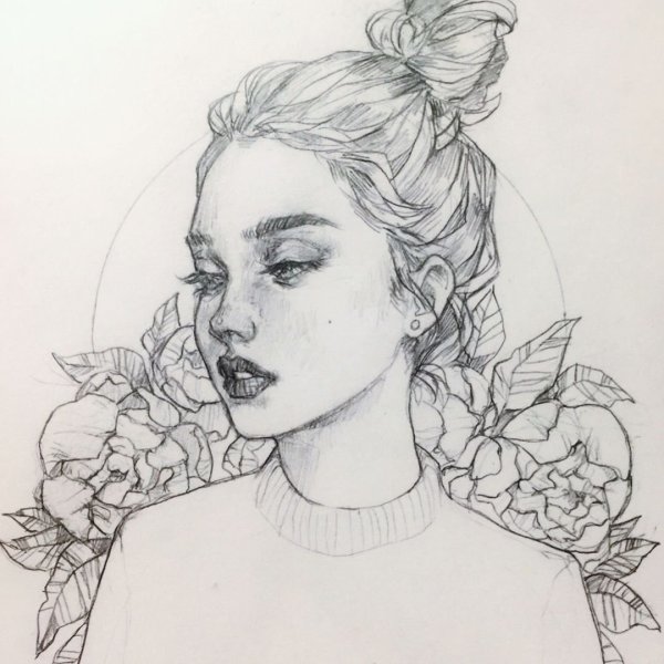 Рисунки девушек карандашом в стиле арт