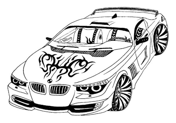 Раскраска машина BMW