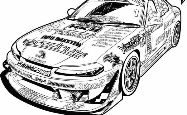 Nissan Silvia s15 раскраска