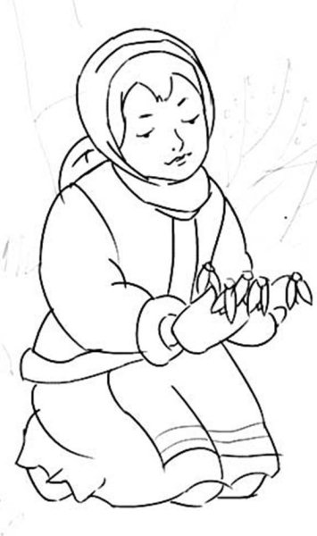 Раскраска к сказке 12 месяцев падчерица