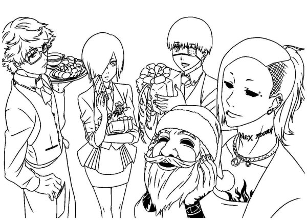 Разукрашка Токийский гуль