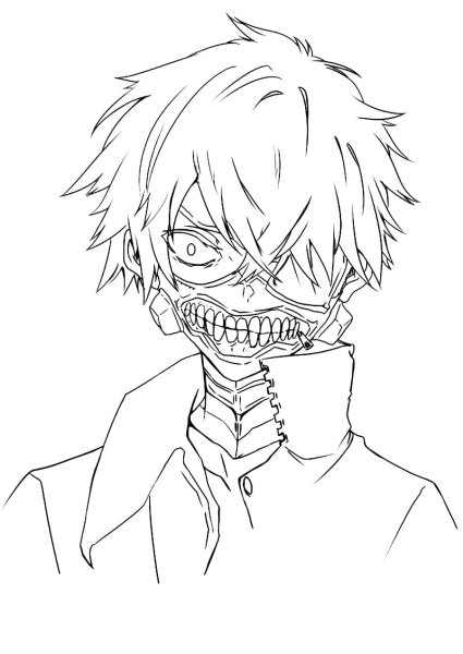 Аниме для срисовки Токийский гуль