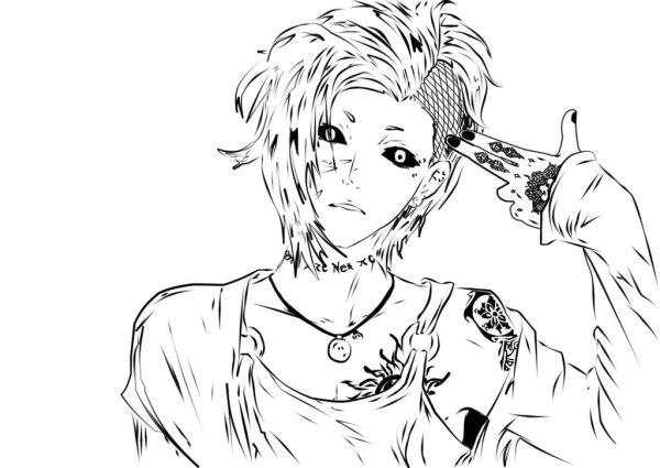 Раскраска аниме Токийский гуль ута