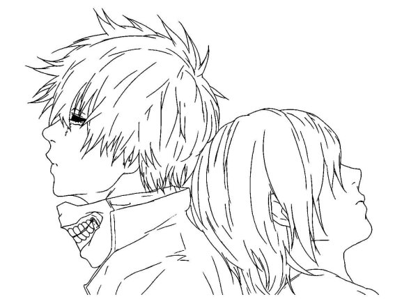 Токийский гуль раскраска тока