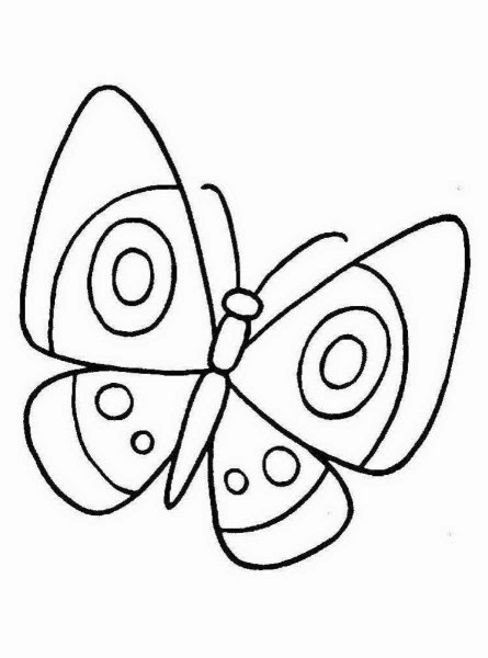 Картинки раскраски бабочка простая (53 фото)