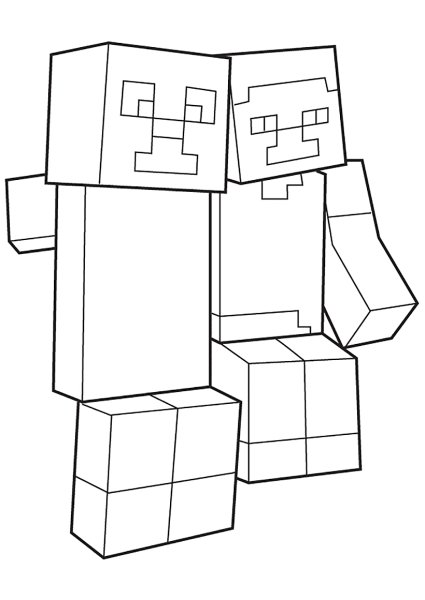 Стив из МАЙНКРАФТА раскраска