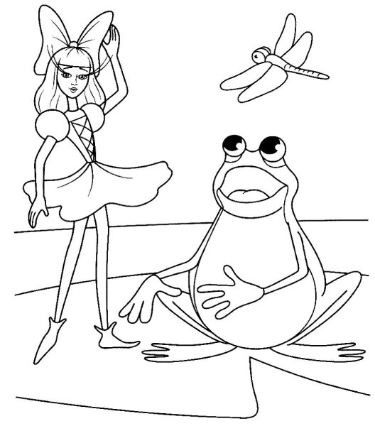 Андерсен Дюймовочка раскраска для детей