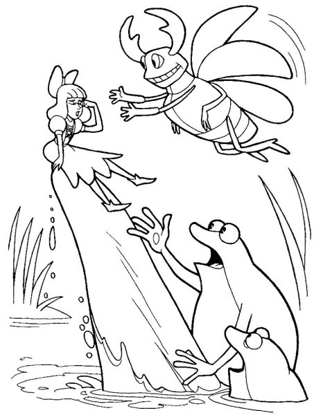 Ганс христиан Андерсен Дюймовочка раскраски