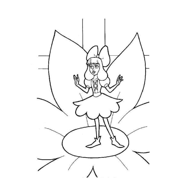 Андерсен Дюймовочка раскраска для детей