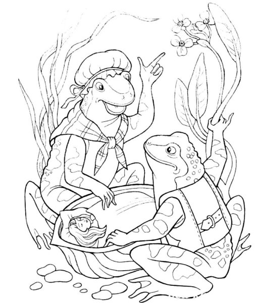 Жаба из Дюймовочки раскраска