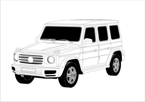 Раскраска Мерседес Гелендваген g63