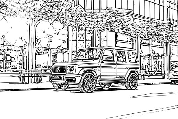 Раскраска Мерседес Гелендваген g63