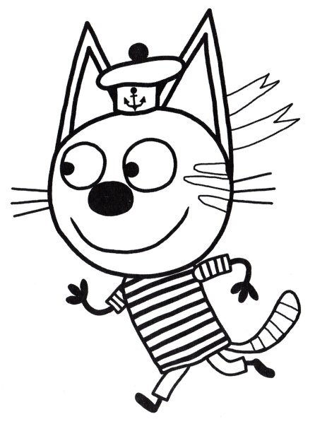 Карамелька три кота раскраска