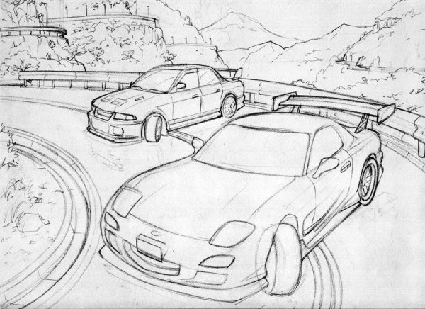 Раскраски машинки дрифт