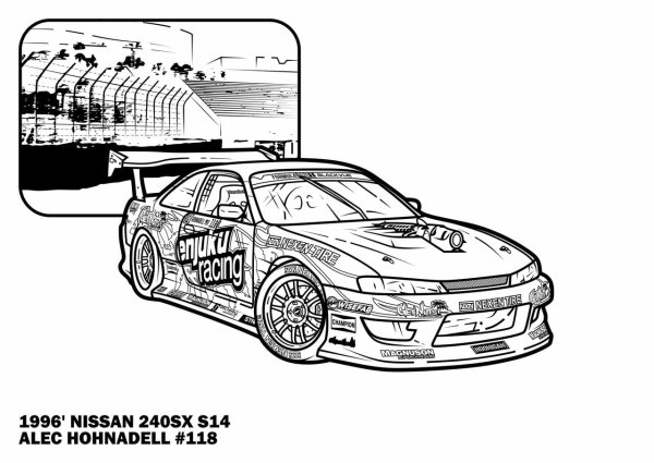 Раскраски машины дрифт