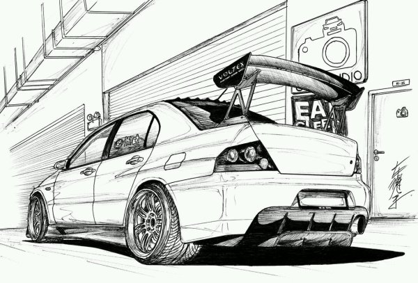 Митсубиси Лансер Эволюшн 9 раскраска