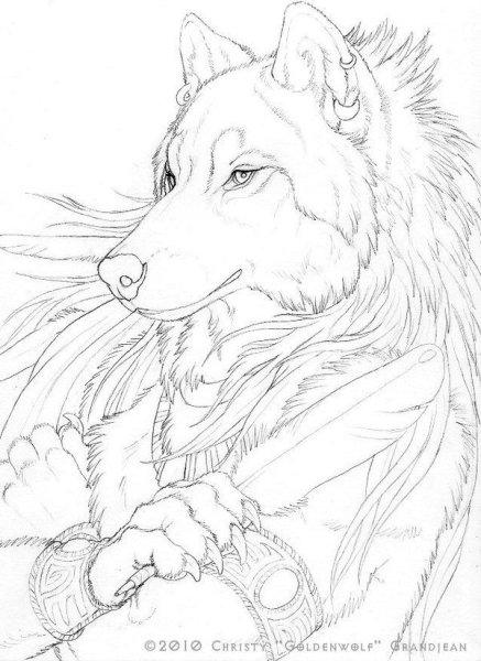 Раскраска человек волк