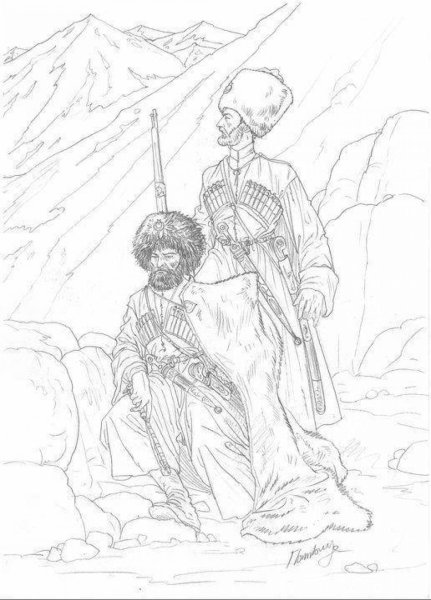 Кавказские рисунки карандашом