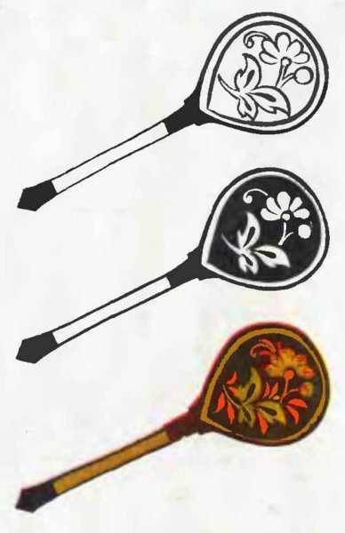Роспись ложки Хохлома раскраска