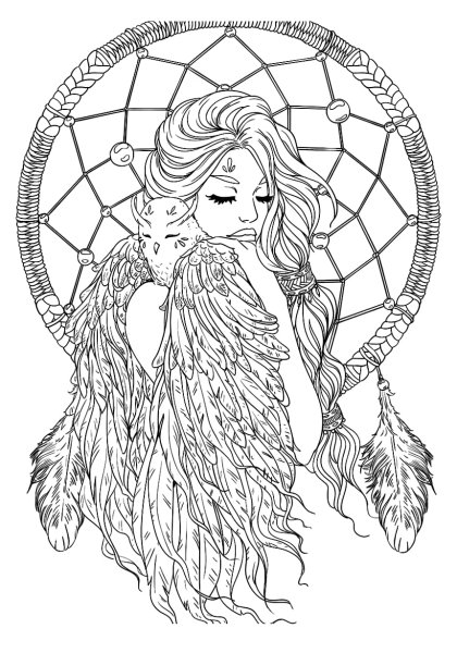 Раскраска Мандала Ловец снов