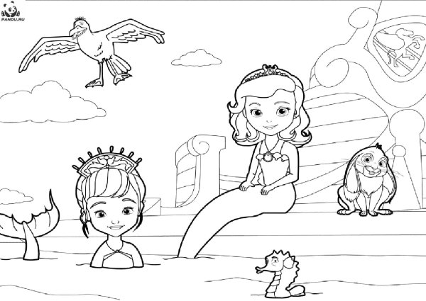 Раскраска София прекрасная Русалочка