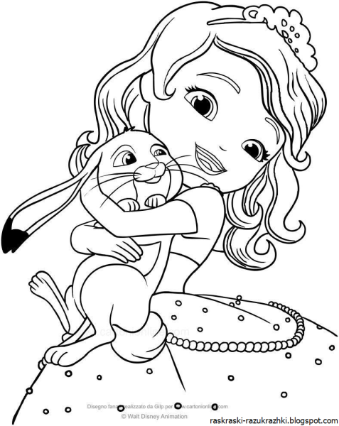 Раскраска для девочек Princessa Sofia