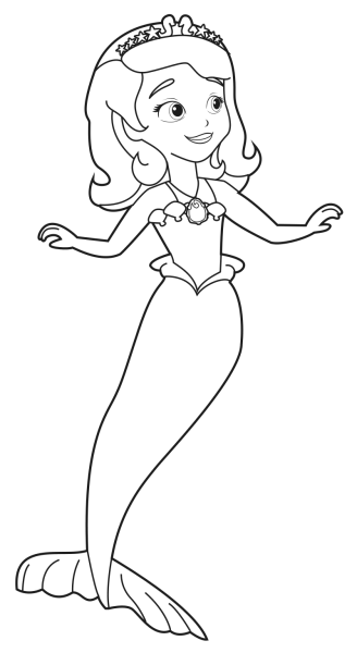 София Русалка раскраска