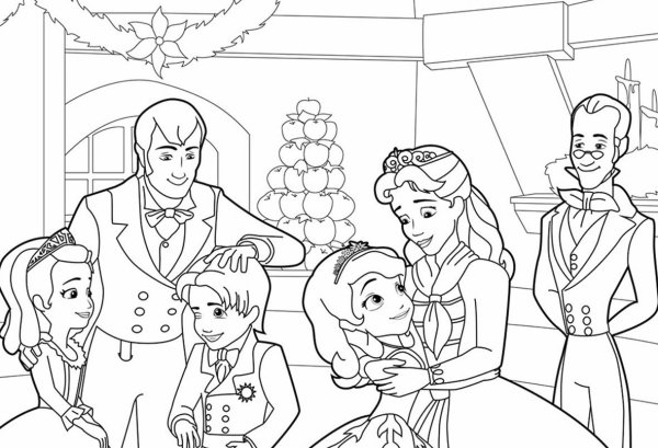 Раскраска принцесса София и Эмбер