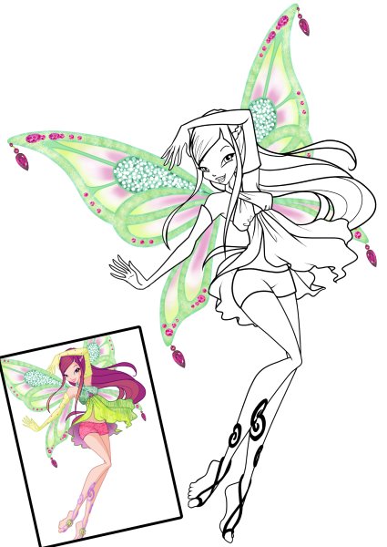 Раскраски феи Винкс Рокси