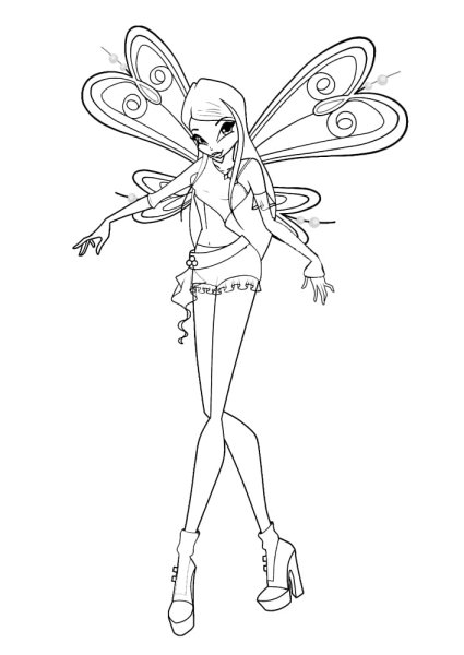 Раскраски Винкс энчантикс Рокси