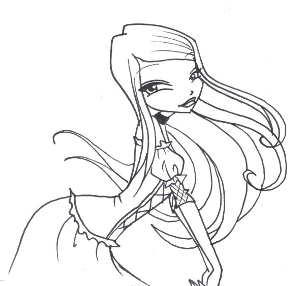 Раскраска Винкс в полный рост Рокси