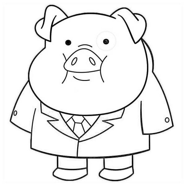 Пухля из Гравити Фолз черно белый