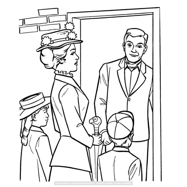 Мэри Поппинс раскраска