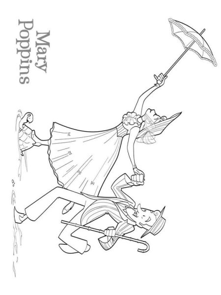 Мэри Поппинс разукрашка