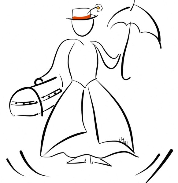 Мэри Поппинс рисовать