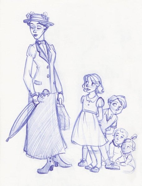 Зарисовка Мэри Поппинс