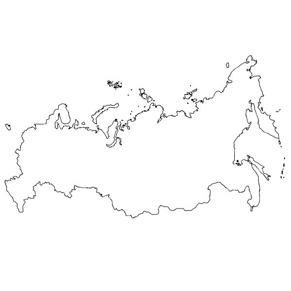 Карта России контур