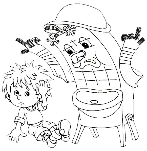 Корней Чуковский Мойдодыр раскраска