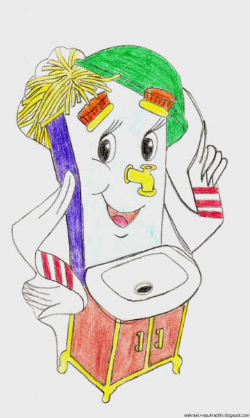 Корней Чуковский Мойдодыр раскраска