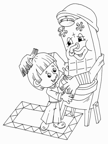 Раскраска Мойдодыр