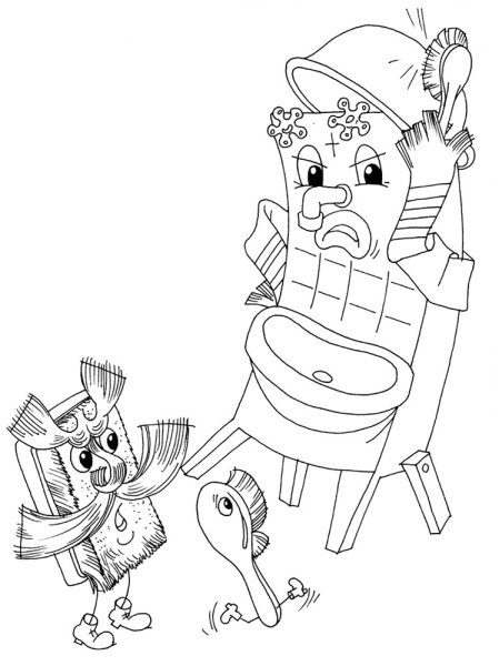 Расскраски ОП сказка Чуковского Мойдодыр