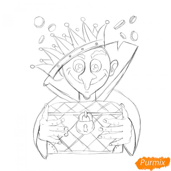 Раскраска Кощей Бессмертный и Василиса